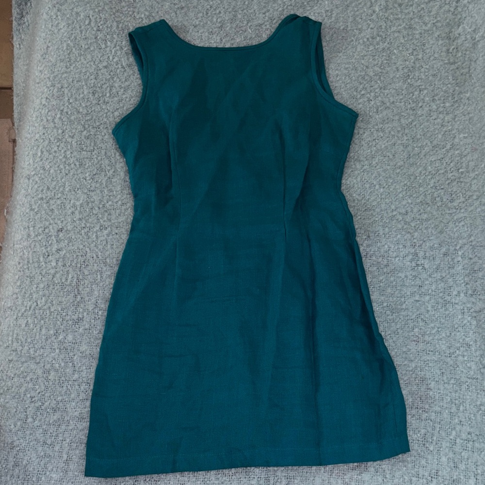 Chic Teal Sleeveless Mini Dress